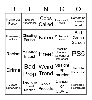 Sameer Bhavanni Bingo Card