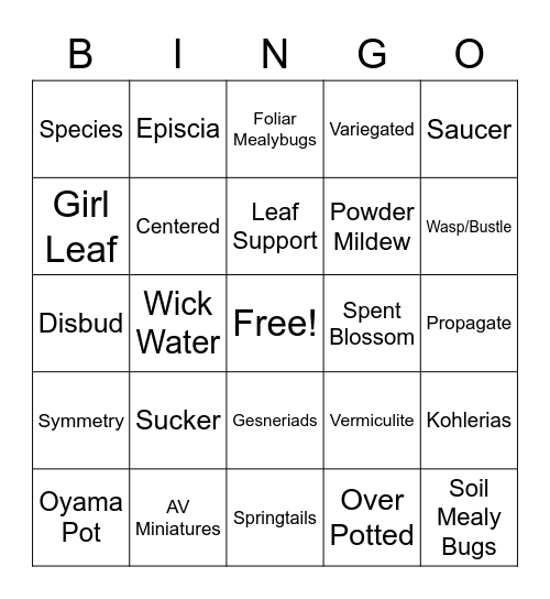 TAVS Violet Bingo Card