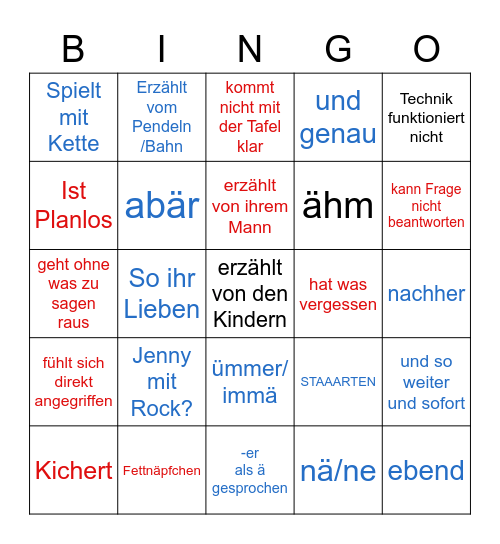 JJ Bingo Card