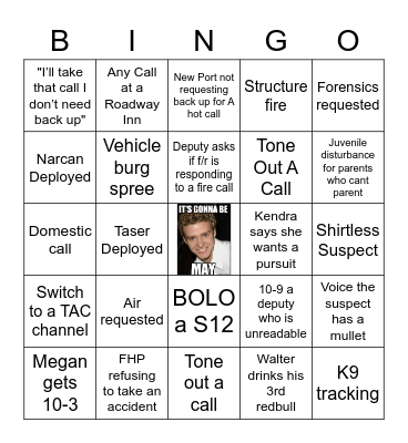 Fire Midweek Bingo Card