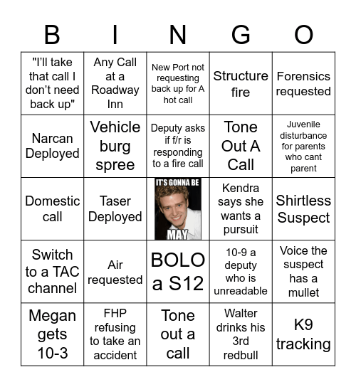 Fire Midweek Bingo Card