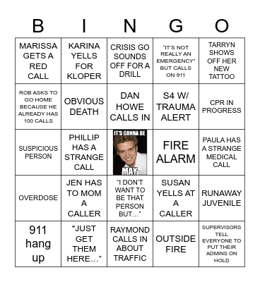 Fire Midweek Bingo Card