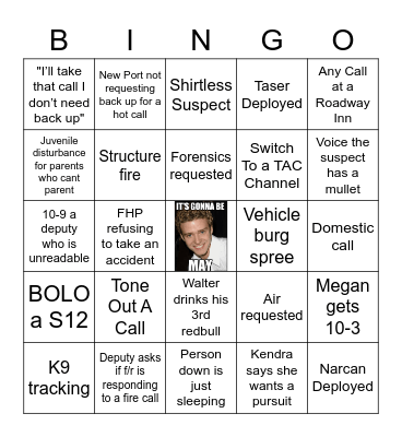 Fire Midweek Bingo Card