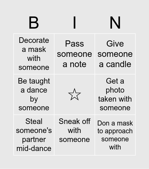 Winter Lights Ball Promenade Bingo Card