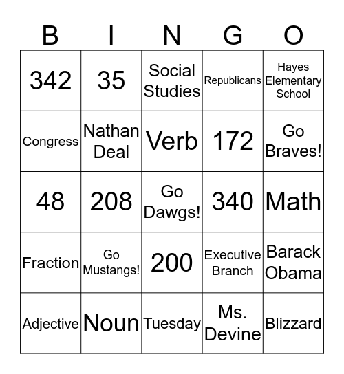 2/12 Bingo Card