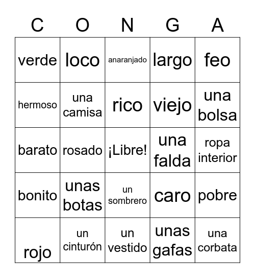 Ir de compras Bingo Card