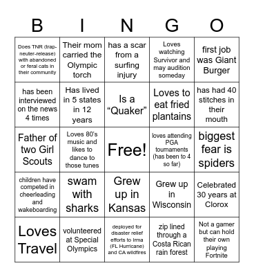 CREWs GAME TWO Bingo Card