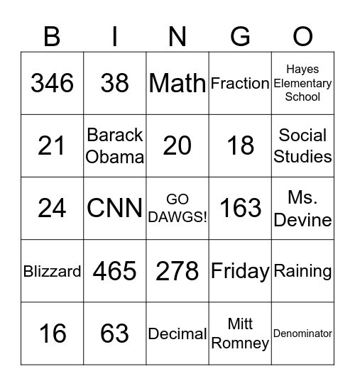 Bingo Card