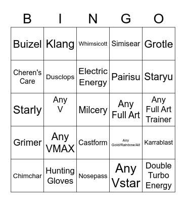 Brilliant Stars Bingo Card