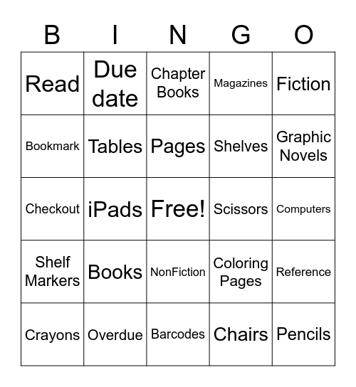 Library Bingo Card