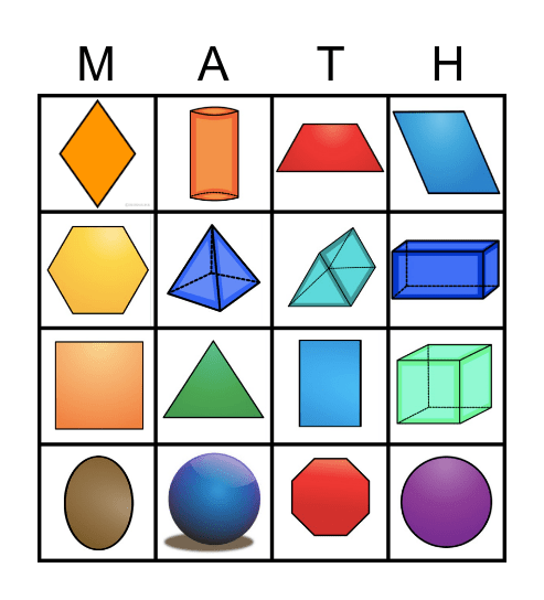 2D and 3D Shapes! Bingo Card