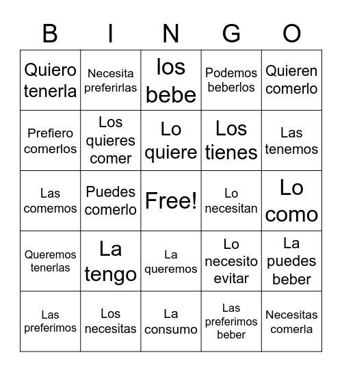 DOPs Bingo Card