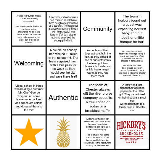 Southern Hospitality Bingo Card