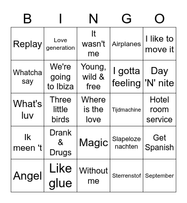 Muziekbingo Ardenne Bingo Card