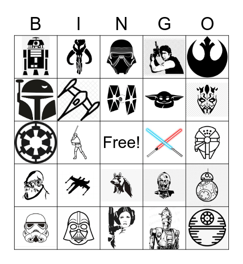 Star Wars - Square and Cube Roots Bingo Card