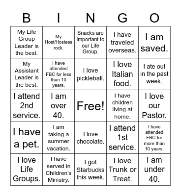 Does this apply to YOU ? Bingo Card