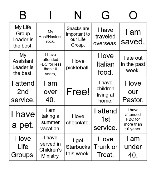 Does this apply to YOU ? Bingo Card