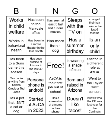 Cinco de Mayo Mixer Bingo Card