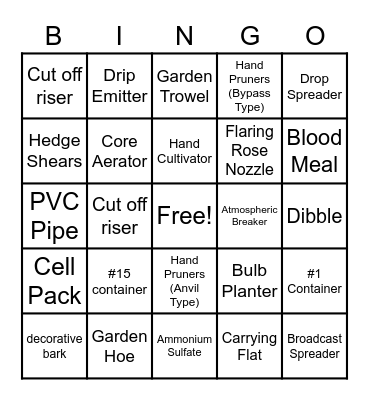Tool ID Bingo! Bingo Card