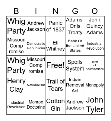 Chapter 7 Bingo Card