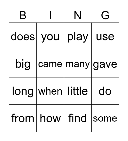 ELO BINGO Card