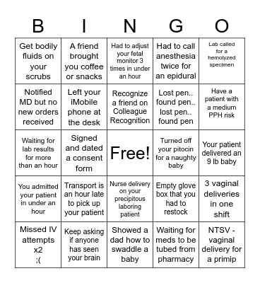 Happy Nurse's Week 2023! Bingo Card