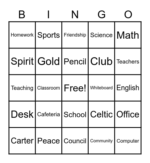 SAW Week Bingo Card