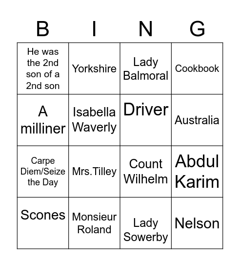 Above the Bay of Angels Bingo Card