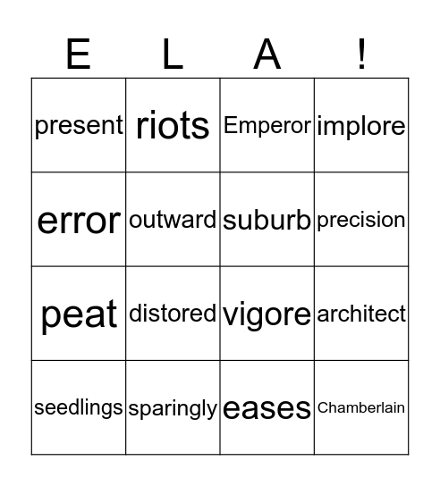 Semester exam review Bingo Card