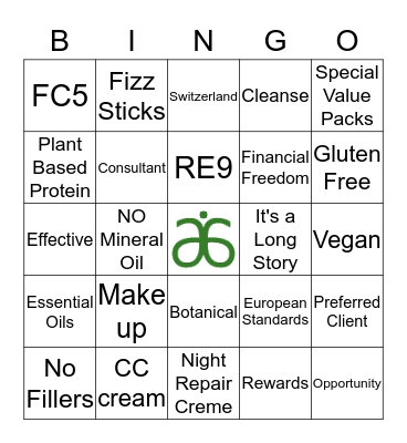 ARBONNE Bingo Card