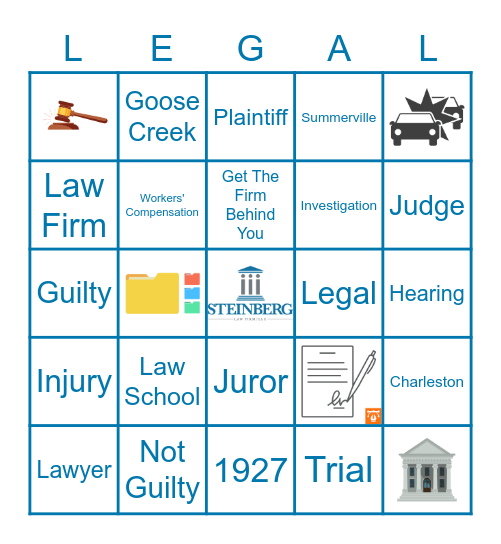 Steinberg Law Firm Bingo Card