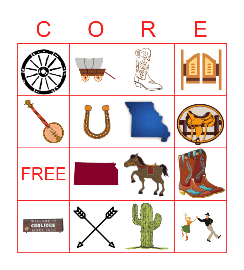 WILD WILD WEST Bingo Card