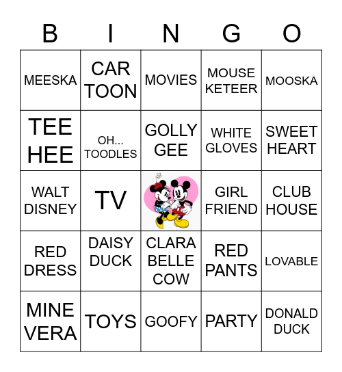 MICKEY and MINNIE Bingo Card