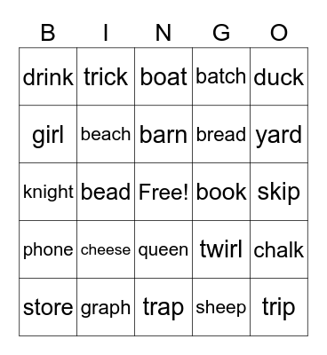 Blending Bingo Card