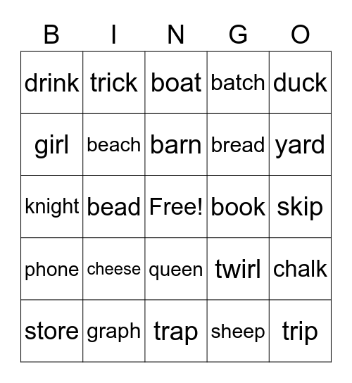 Blending Bingo Card