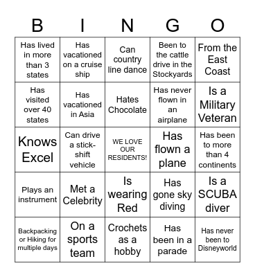 Get to Know Your Coworker! Bingo Card