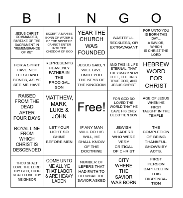 DOCTRINAL MASTERY Bingo Card