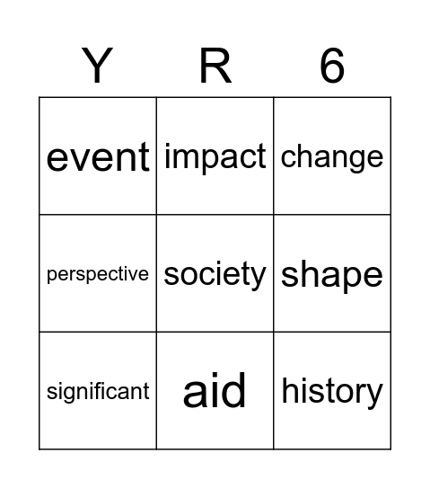 YEAR 6 UOI Bingo Card