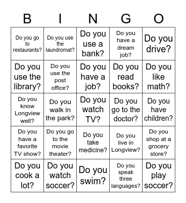 Do you...? Bingo Card