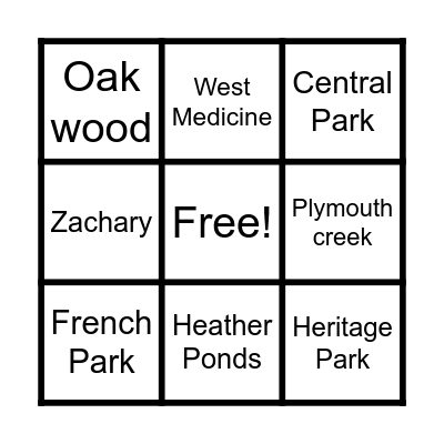 Parks! Bingo Card