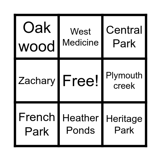 Parks! Bingo Card