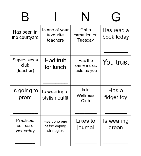 FIND SOMEONE WHO... Bingo Card