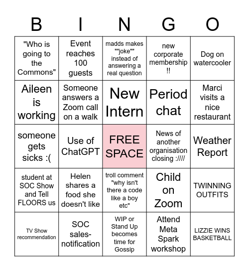 morale booster bingo Card