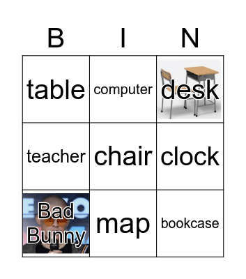 USA Today classroom objects Bingo Card