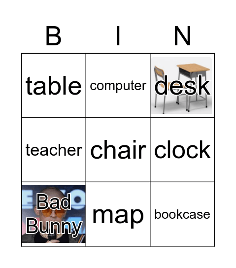 USA Today classroom objects Bingo Card