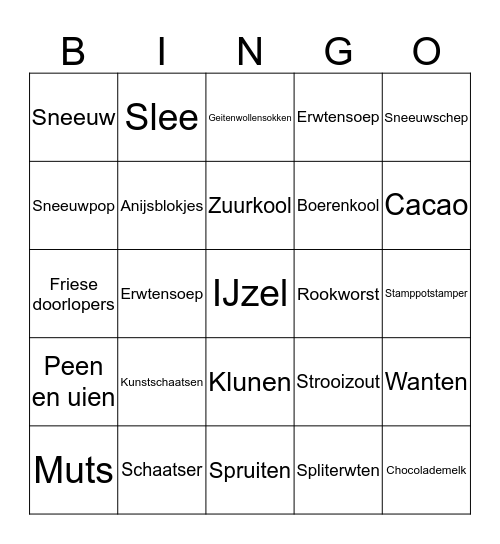 Winter Bingo Card