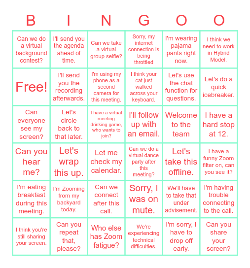 HighVoltage Bingo Card