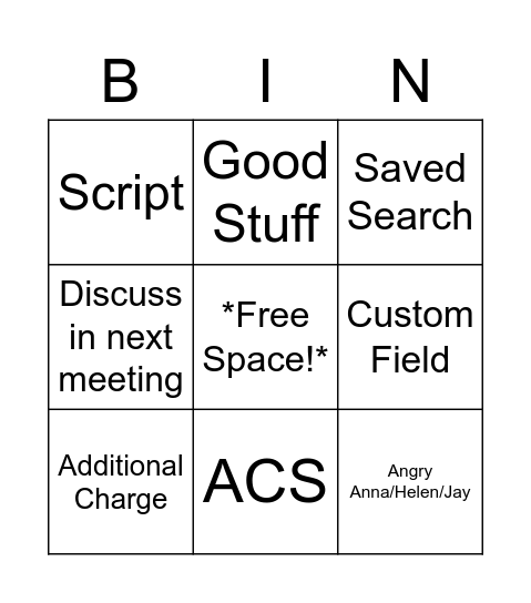 NetSuite Bingo Card