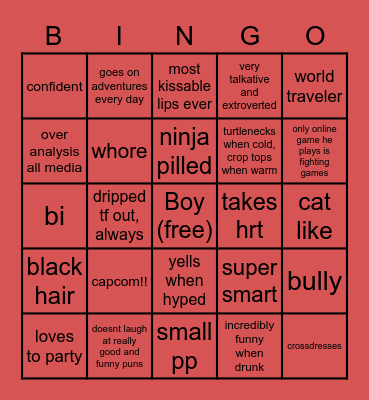 FMC boyfriend bingo Card