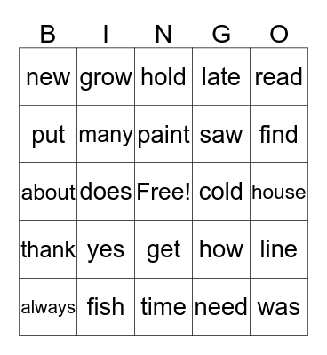 High Frequency Benchmark Bingo Card